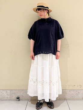 「TSUHARU by Samansa Mos2（ツハルバイサマンサモスモス）のアイテム（サンダル）」を使った、satomiさん（レディース・152cm）の春コーディネート
