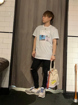 「P.M.D.S.（ピー エム ディー エス）のアイテム（トップス）」を使った、Sさん（メンズ・160cm）の夏コーディネート