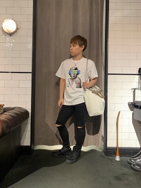 「STUD MUFFIN（スタッドマフィン）のアイテム」を使った、Sさん（メンズ・160cm）の夏コーディネート