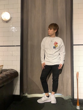 「1PIU1UGUALE3  RELAX （ウノピゥウノウグァーレトレ リラックス）のアイテム（トップス）」を使った、Sさん（メンズ・160cm）の夏コーディネート