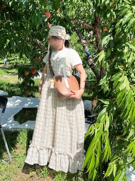 「merry jenny（メリージェニー）のアイテム（帽子）」を使った、🍮さん（レディース・147cm）の夏コーディネート