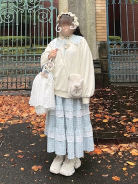 「アイテム（カチューシャ）」を使った、🍮さん（レディース・147cm）の秋コーディネート