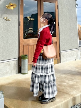 「アイテム（バレッタ/ヘアクリップ）」を使った、🍮さん（レディース・147cm）の冬コーディネート