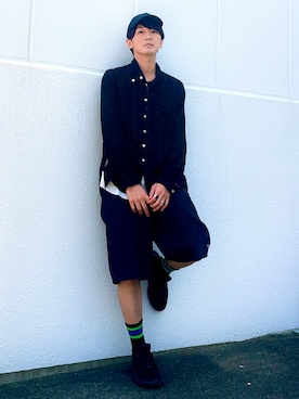 「Acne Studios（アクネストゥディオズ）のアイテム（帽子）」を使った、PEEYANさん（メンズ・180cm）の春コーディネート