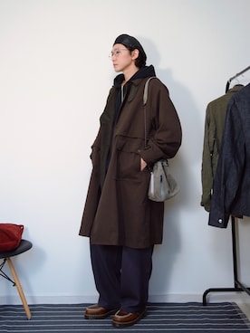 「アイテム（ハンチング/ベレー帽）」を使った、PEEYANさん（メンズ・180cm）の冬コーディネート