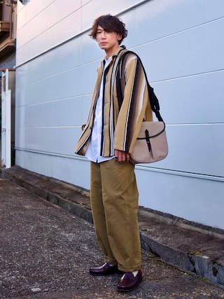 MHL エムエイチエル　ネイビー　ワイドパンツ　 Lサイズ MAISON SPECIAL（メゾンスペシャル）の「《UNISEX》Washed Nylon