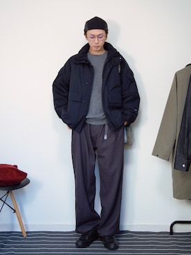 「アイテム（ハンチング/ベレー帽）」を使った、PEEYANさん（メンズ・180cm）の冬コーディネート
