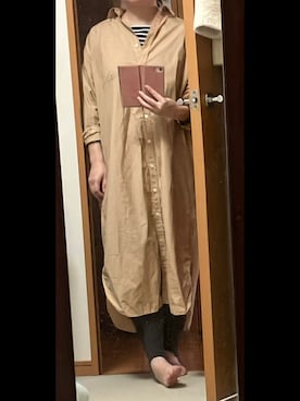 「アイテム（シャツワンピース）」を使った、みみさん（レディース・157cm）の秋コーディネート