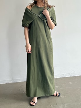 「アイテム（ワンピース/ドレス、グリーン系）」を使った、くすみんさん（レディース・153cm）の春コーディネート