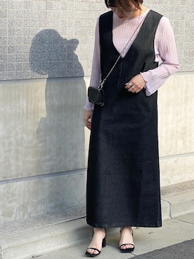 「アイテム（ジャンパースカート）」を使った、くすみんさん（レディース・153cm）の春コーディネート