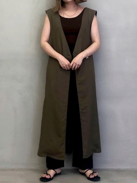 「アイテム（タンクトップ）」を使った、くすみんさん（レディース・153cm）の夏コーディネート