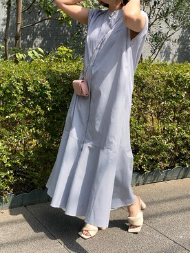 「シャツワンピ」｜くすみんさん（レディース・153cm）の春コーディネート