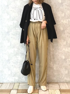 「アイテム（セットアップ）」を使った、くすみんさん（レディース・153cm）の夏コーディネート