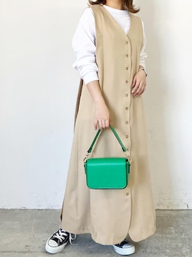 「アイテム（ジャンパースカート）」を使った、くすみんさん（レディース・153cm）の冬コーディネート