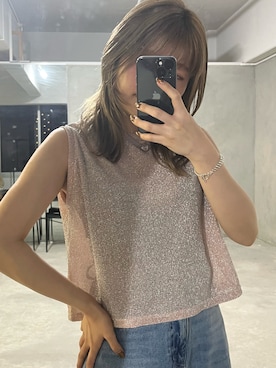 Unitage（ユニテージ）の「ノースリーブラメトップス（Tシャツ