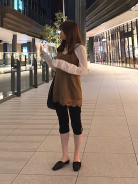 「duei（デュイ）のアイテム」を使った、くすみんさん（レディース・153cm）の秋コーディネート