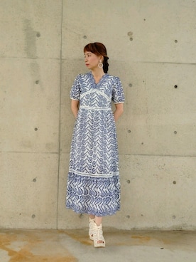 「大ぶりアクセサリー」｜K-Sweetさん（レディース・161cm）の夏コーディネート
