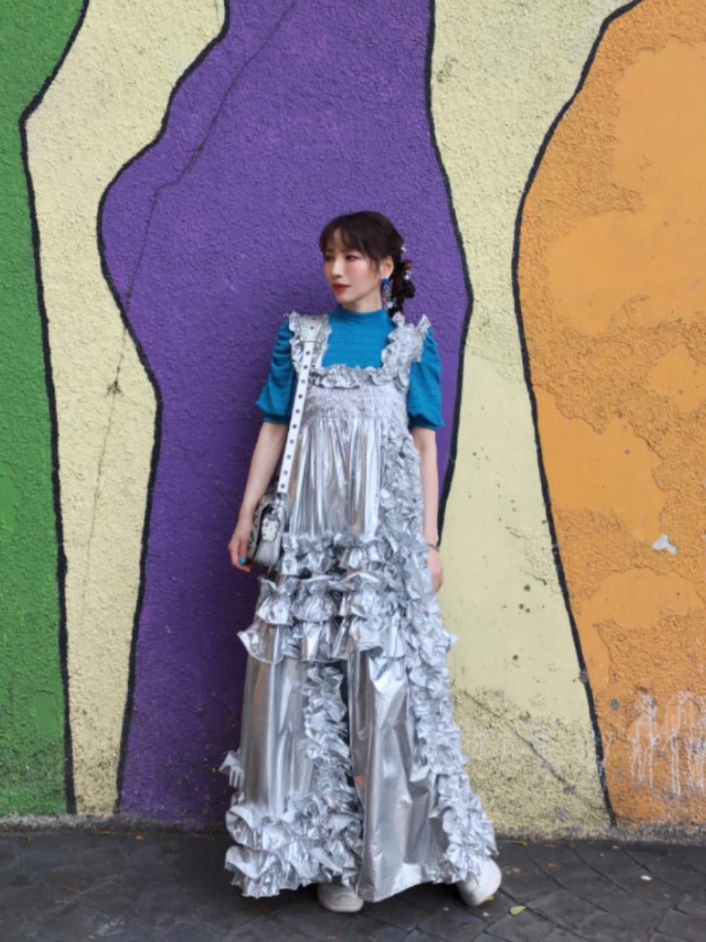 ホイップランダムフリルワンピースを使った人気ファッション