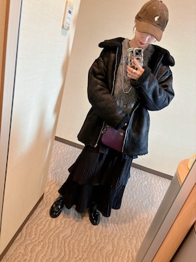 「VIS（ビス）のアイテム（その他アウター）」を使った、miyabiiiiiinさん（レディース・150cm）の冬コーディネート
