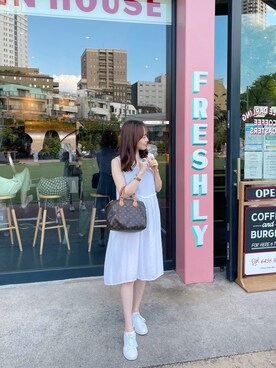 「Cher（シェル）のアイテム」を使った、kasumiさん（レディース・157cm）の夏コーディネート
