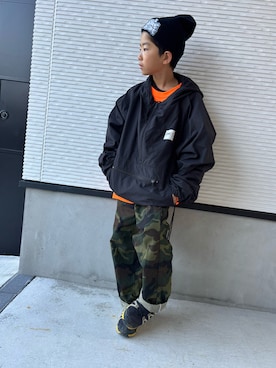 「アイテム（ニットキャップ/ビーニー）」を使った、DJ GAKUさん（キッズ・138cm・10代）の秋コーディネート