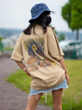 「pr」｜「アイテム（Tシャツ/カットソー）」を使った、りぴ®️さん（レディース・154cm）の夏コーディネート