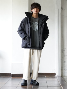 「MinoriTY（マイノリティ）のアイテム（ジャケット/アウター）」を使った、REONさん（メンズ・173cm）の冬コーディネート
