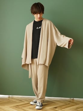 「MinoriTY（マイノリティ）のアイテム（セットアップ）」を使った、REONさん（メンズ・173cm）の秋コーディネート