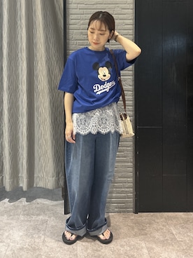 「Disney（ディズニー）のアイテム」を使った、ga_ri_0411さん（レディース・158cm）の夏コーディネート