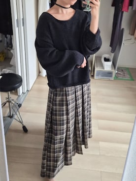 「FREAK'S STORE（フリークスストア）のチェックプリーツスカート（スカート、グリーン系）」を使った、れんさん（レディース・151cm）の秋コーディネート