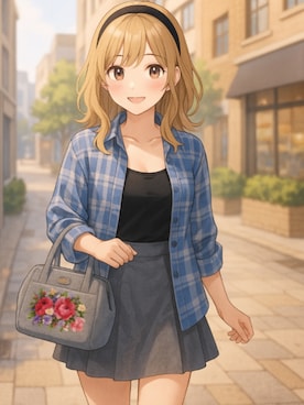 「アイテム（カチューシャ）」を使った、もつさん（レディース・151cm）の秋コーディネート