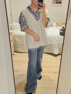 「アイテム（ベスト）」を使った、もつさん（レディース・151cm）の秋コーディネート
