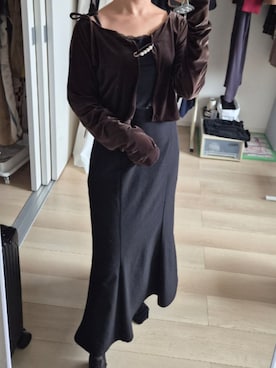 「LOWRYS FARM（ローリーズファーム）のハイウエストマーメイドスカート　257352（スカート、ブラック系）」を使った、れんさん（レディース・151cm）の秋コーディネート