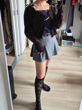 「ZARA（ザラ）のアイテム（スカート、グレー系）」を使った、れんさん（レディース・151cm）の秋コーディネート