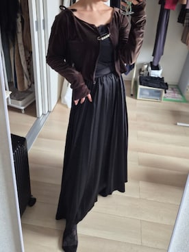「?のアイテム（スカート、ブラック系）」を使った、れんさん（レディース・151cm）の秋コーディネート