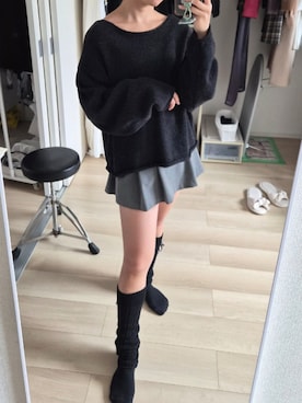 「ZARA（ザラ）のアイテム（スカート、グレー系）」を使った、れんさん（レディース・151cm）の秋コーディネート