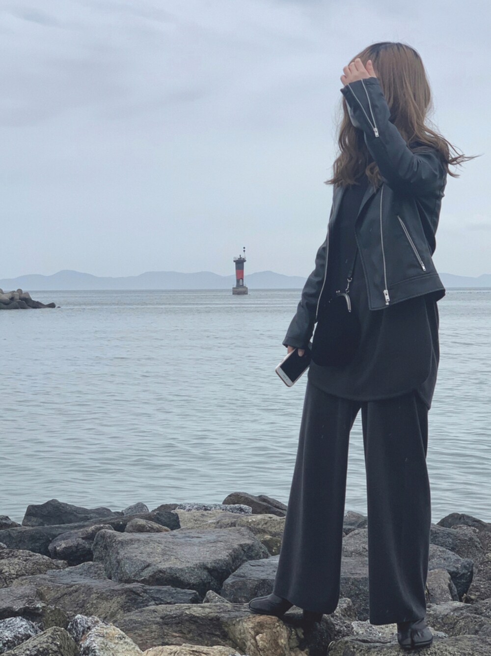 「セットアップ、united arrows、Hender Scheme、マルジェラ、ootd、シンプルコーデ、低身長、エンダースキーマ、足袋、お洒落さんとつながりたい、足袋ブーツ、Maison Margiela、メゾンマルジェラ、いいね、save、フォローお願いします🤑、未来のWEARISTAプロジェクト」｜「UNIQLOのアイテム（ライダースジャケット、ブラック系）」を使った、spaさん（レディース・151cm）の夏コーディネートの1枚目の写真