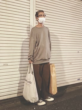 「Scye（サイ）のアイテム（ジャージ）」を使った、真名子さん（レディース・172cm）の秋コーディネート