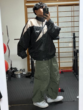 「アイテム（ナイロンジャケット）」を使った、O'n  U160さん（メンズ・155cm）の秋コーディネート