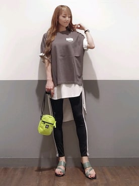 「RAG MACHINE（ラグマシーン）のアイテム（パンツ）」を使った、asukaさん（レディース・168cm）の夏コーディネート