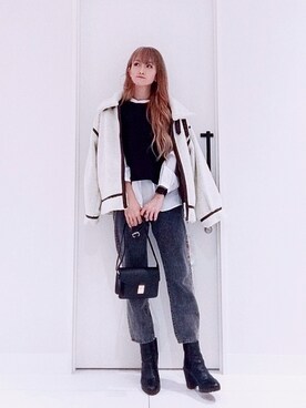 「HONEYSUCKLE ROSE（ハニーサックルローズ）のアイテム（その他アウター）」を使った、asukaさん（レディース・168cm）の秋コーディネート