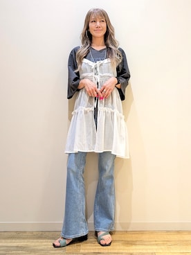 「SOMETHING（サムシング）のアイテム」を使った、asukaさん（レディース・168cm）の夏コーディネート