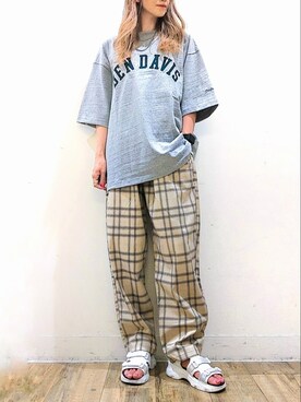 「BEN DAVIS（ベンデイビス）のアイテム」を使った、asukaさん（レディース・168cm）の夏コーディネート