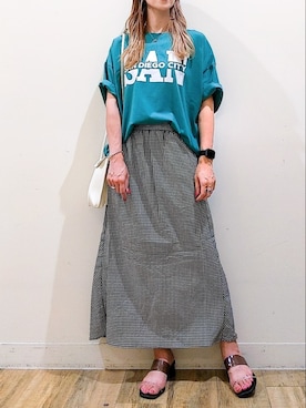 「アイテム（バッグ、ホワイト系）」を使った、asukaさん（レディース・168cm）の夏コーディネート