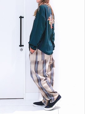 「バックプリント」｜asukaさん（レディース・168cm）の秋コーディネート