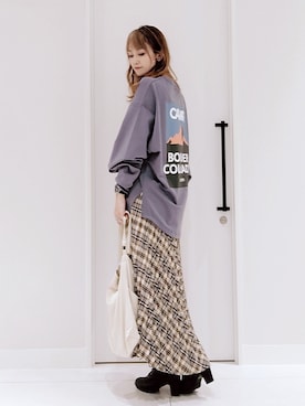 「バックプリント」｜asukaさん（レディース・168cm）の夏コーディネート