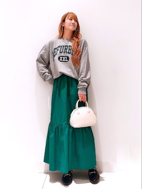 「アイテム（バッグ、ホワイト系）」を使った、asukaさん（レディース・168cm）の春コーディネート