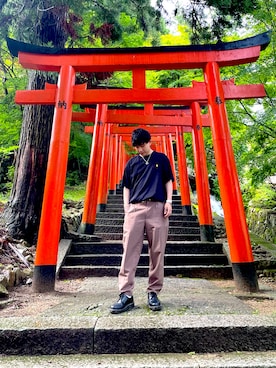 「carhartt」｜「アイテム（スラックス）」を使った、Yutoさん（メンズ・165cm）の夏コーディネート