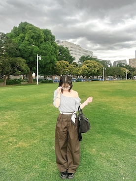 「GU（ジーユー）のアイテム（チノパンツ）」を使った、sei.さん（レディース・149cm）の夏コーディネート