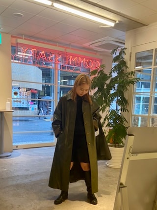 cityshop レザーコート　FAUX LEATHER COAT カーキ cityshop レザー コート FAUX LEATHER COAT カーキ カーキのレザー